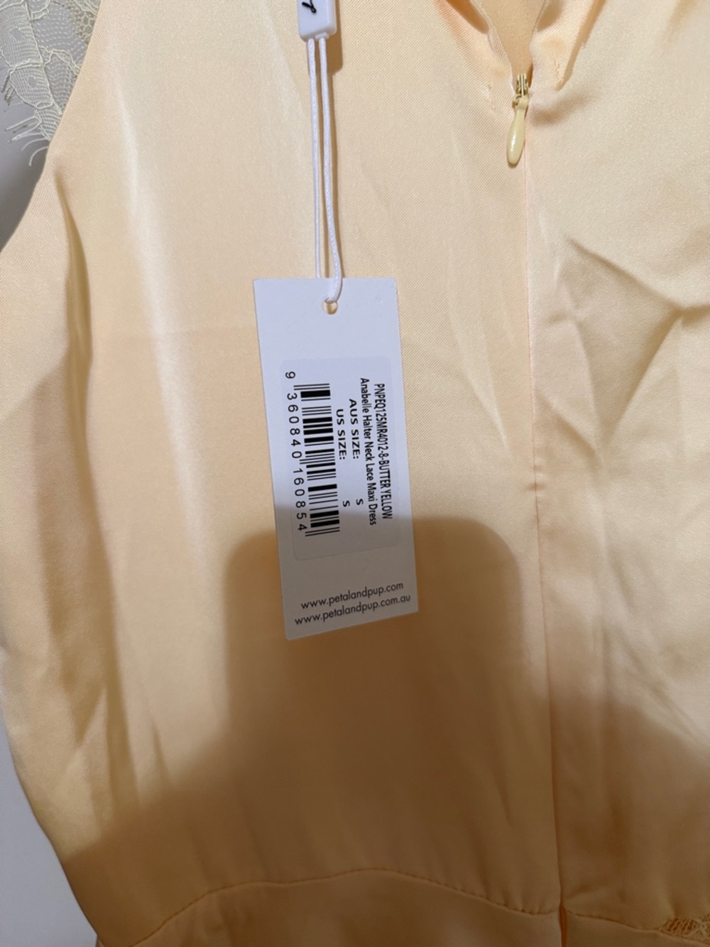 Petal & Pup Pale Yellow Satin Midi Dress - Picture 8 of 10